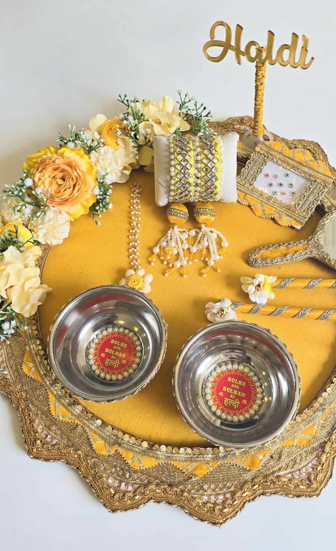 Luxury Haldi Ceremony Platter, Indian Wedding Pithi Ceremony