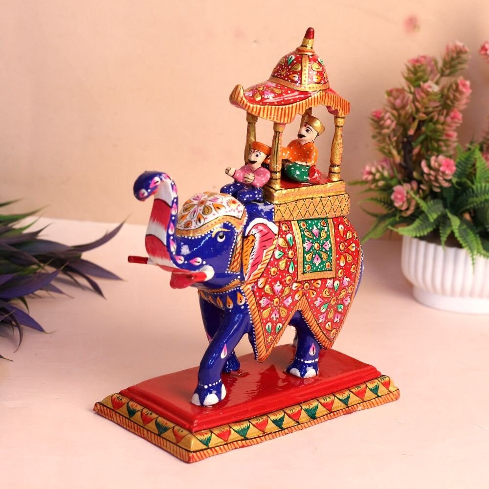 Indian Handicraft Home Decor Item, Metal Elephant Statue With