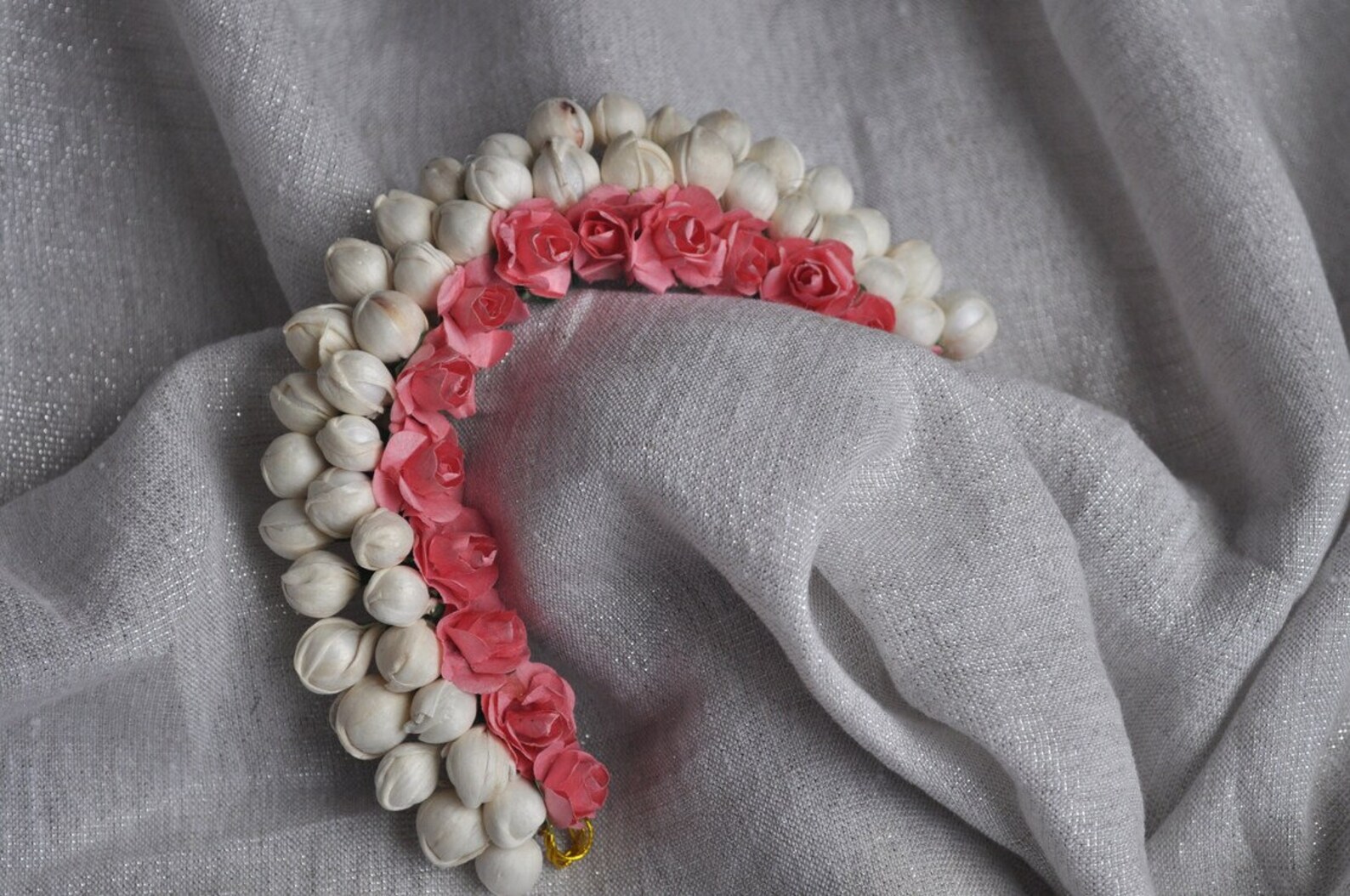 Hair Gajra Artificial Jasmine Flower Reusable Mogra Hair Etsy