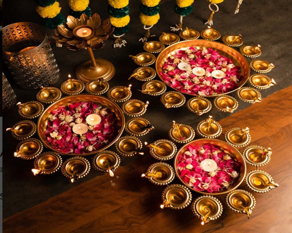 Urli Decor Indian, Uruli, Diwali Decorations at Home, Office Pooja