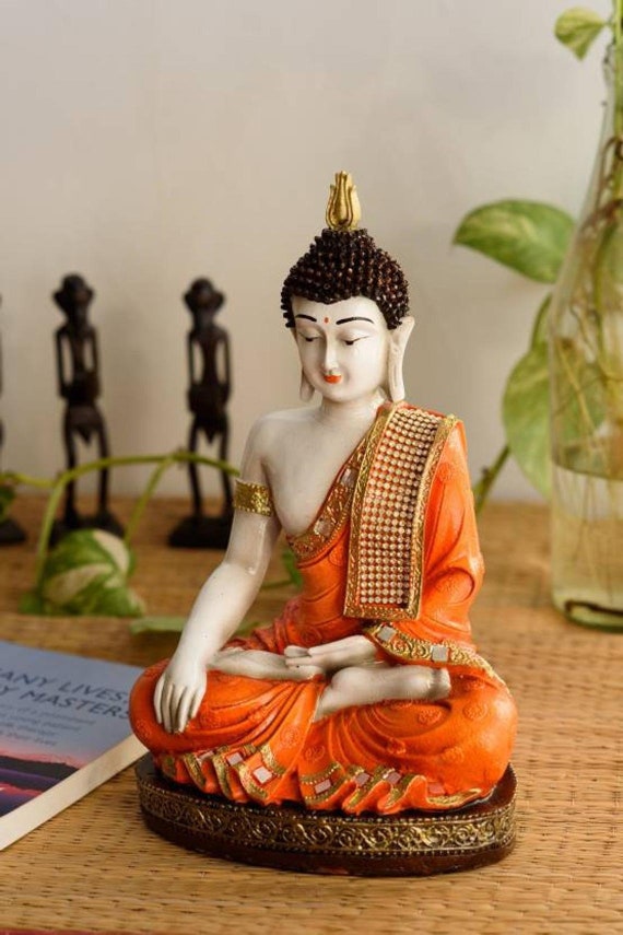 bloemblad Gewond raken Industrialiseren Mediteren Mini Boeddha Beeldje 105 inch Helend Standbeeld - Etsy België