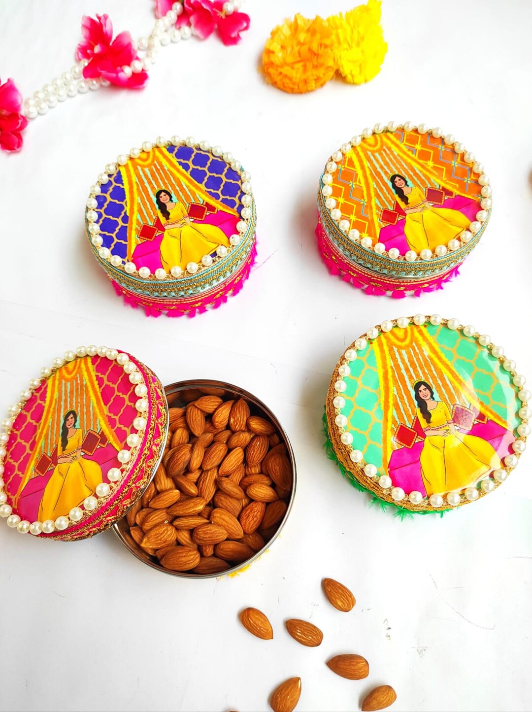 Indian Wedding Favor Box Gift Box Bhaji Box Steel Ladoo Etsy