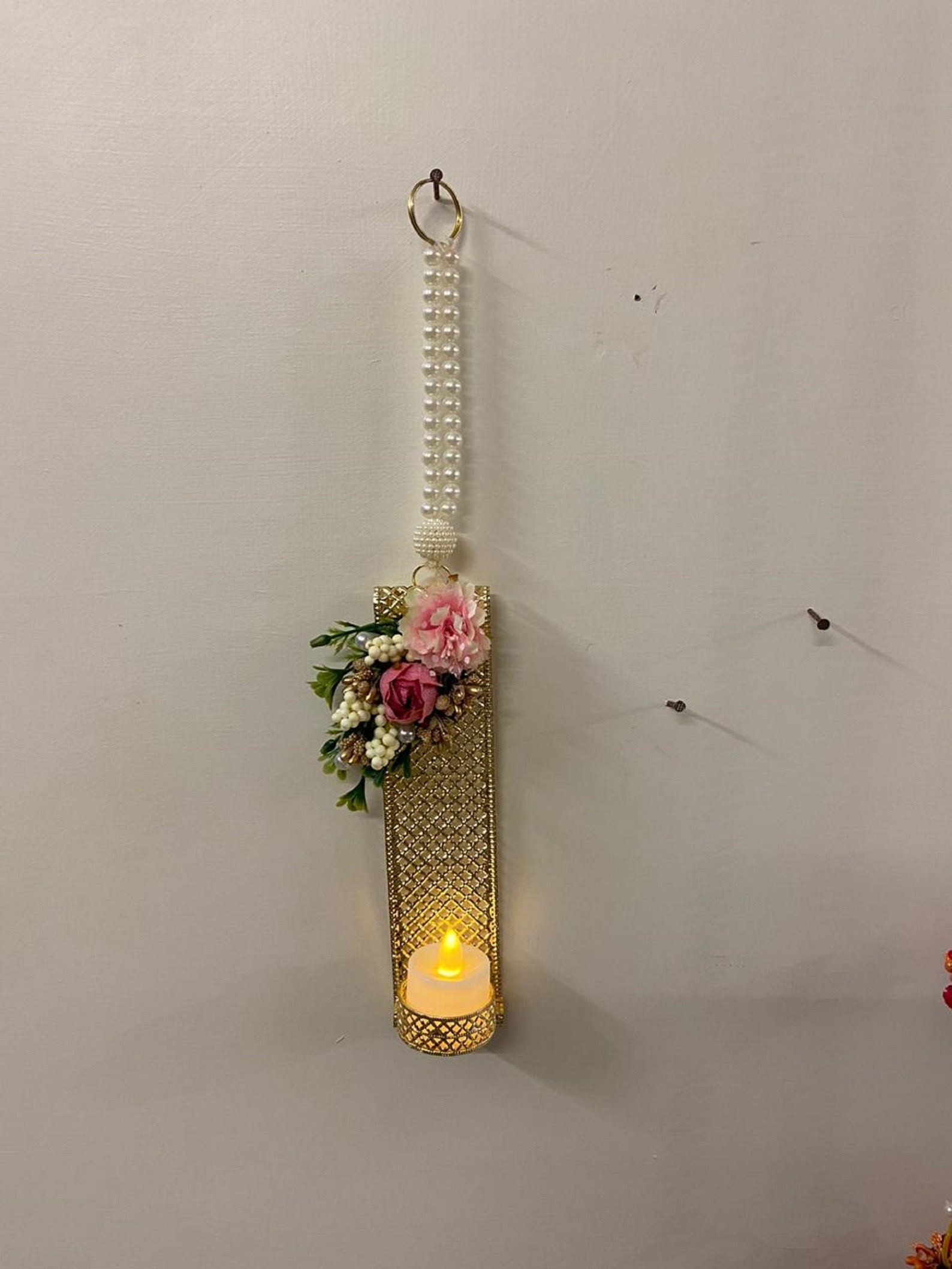 Handmade Wall Hanging with Tea Light holder Wall/Entryway Etsy