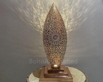 Table light, Handcrafted Moroccan Brass Table Lamp - Vintage Lamps - Art Deco Style with Opal Glass Dome Shade - Floor light,table lamp,gift