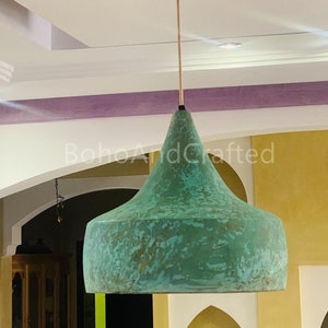 Oxidized Copper Patina Moroccan Dome Pendant Lamp - Brass Ceiling Light Dome light, Dome lamp, Dome lights, Pendant dome light Hand Pounded