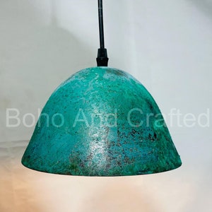 Oxidized Copper Patina Moroccan Dome Pendant Lamp - Brass Ceiling Light Dome light, Dome lamp, Dome lights, Pendant dome light Hand Pounded