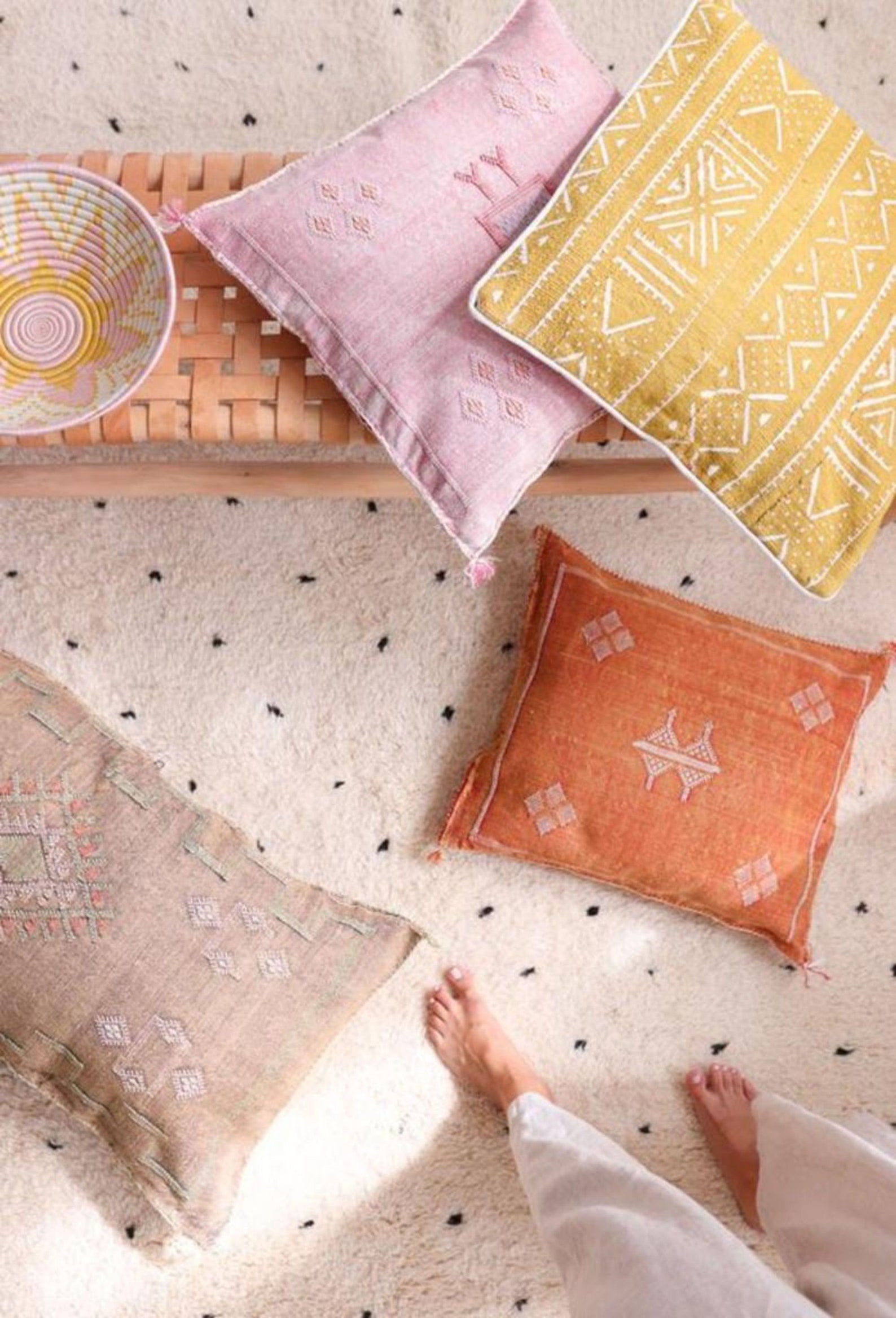 Cactus Silk Pillow Cover 20x20 moroccan Boho Etsy