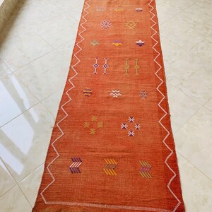 Customized Moroccan Cactus Silk Runner, Rug Carpet, Natural Lighting Colors Tribal motifs,Hand Woven Berbers from Morocco's Atlas Mountains image 7