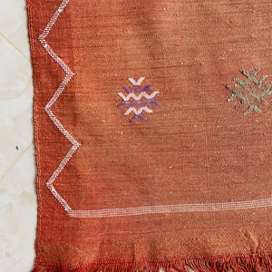 Customized Moroccan Cactus Silk Runner, Rug Carpet, Natural Lighting Colors Tribal motifs,Hand Woven Berbers from Morocco's Atlas Mountains image 3