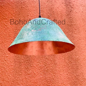 Oxidized Copper Patina Moroccan Dome Pendant Lamp - Brass Ceiling Light Dome light, Dome lamp, Dome lights, Pendant dome light Hand Pounded