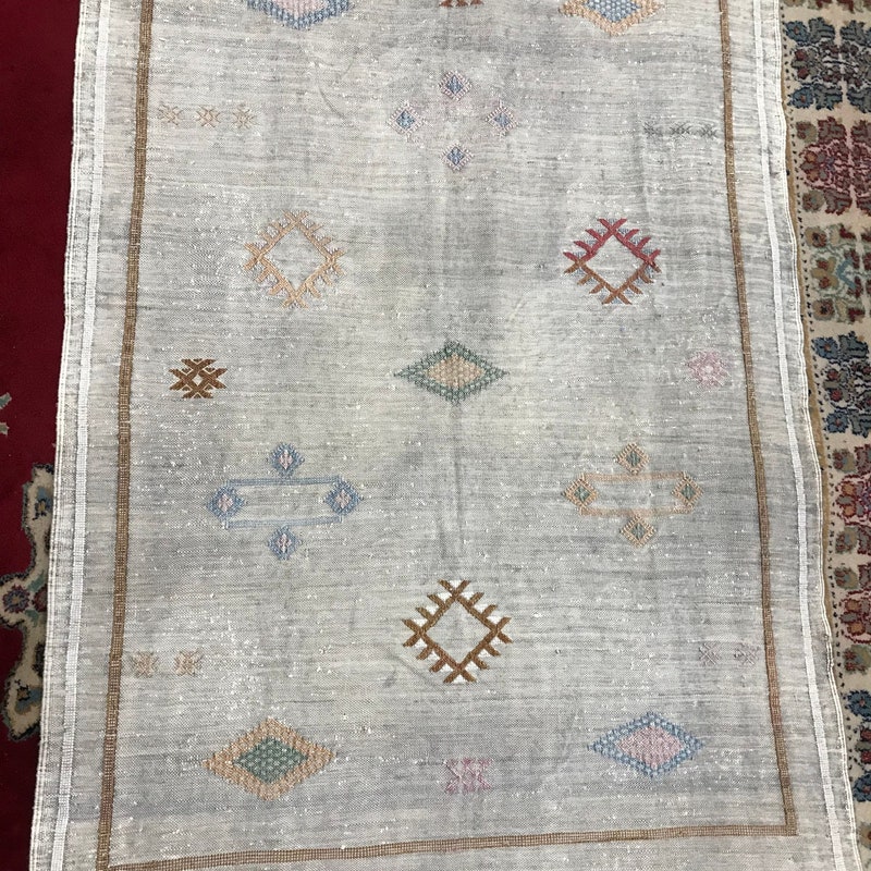 Assil Cactus Silk Rug 3 ft 2 in By 5 ft 1 in Handwoven Sabra Desert Craft For Living Rooms main image 1