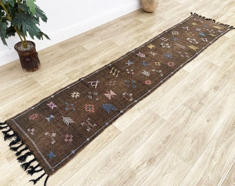 Customized Moroccan Cactus Silk Runner, Rug Carpet, Natural Lighting Colors Tribal motifs,Hand Woven Berbers from Morocco's Atlas Mountains