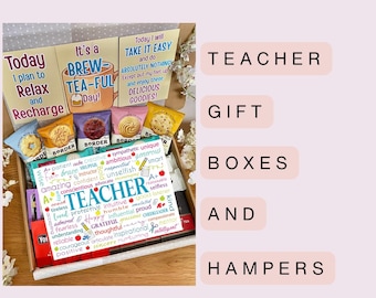 Teacher Tea Hamper | Teacher Appreciation | Teacher Thank You Gift | Afternoon Tea | Personalised | For Her | For Him | Teacher Tea Box |