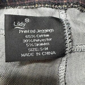 Lilly Dark Plaid Dark Academia Leggings Small Preppy Comfy Pants Skinny image 4