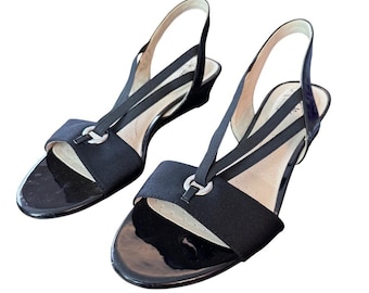 Life Stride Yario Black Sling Back Size 10 Sandals VEGAN Vacation resort summer