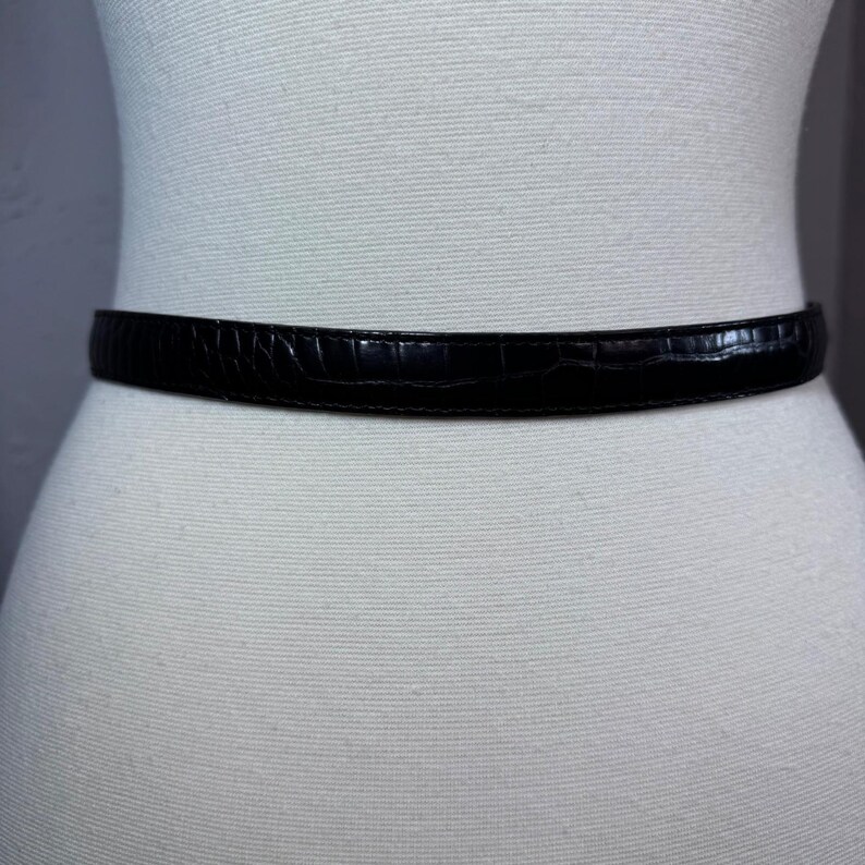 Vintage 90s Brighton reversible skinny belt- brown and black size small 28" image 9