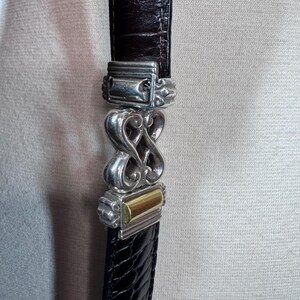 Vintage 90s Brighton reversible skinny belt- brown and black size small 28" image 12