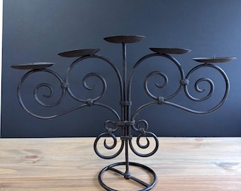 18" castlecore gothic 5 pillar pricket candelabra Spanish revival Hand forged