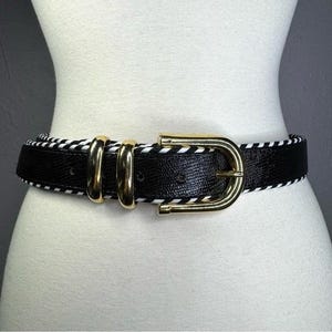 Vintage Y2K Sandy Duftler Silver/Black Designed Chain Belt Women\'s Large Sandy Duftler Women main image 2