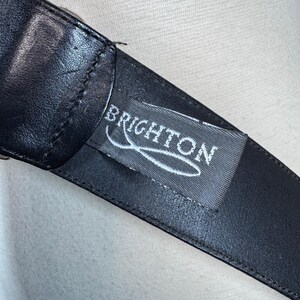 Vintage 1994 small Brighton, silver and black leather belt Goth Western Boho image 7