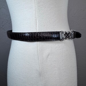 Vintage 90s Brighton reversible skinny belt- brown and black size small 28" image 6