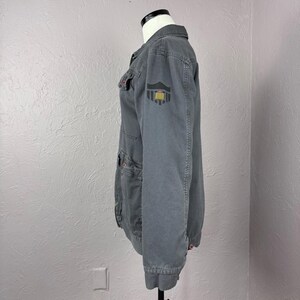 Vintage 90s/y2k Body Glove Gray Zip-Up Skater Surf Utility Jacket Men's L Bild 3