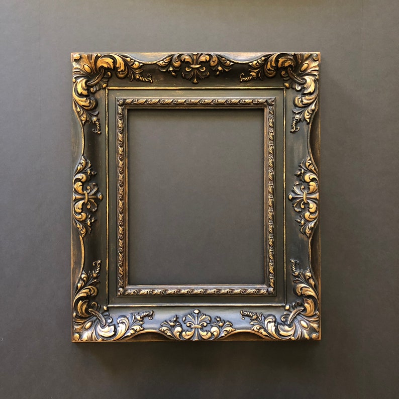 Vintage Dark Ornate Baroque Frame Holds 10 x 13 Etsy