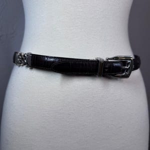 Vintage 90s Brighton reversible skinny belt- brown and black size small 28" image 2