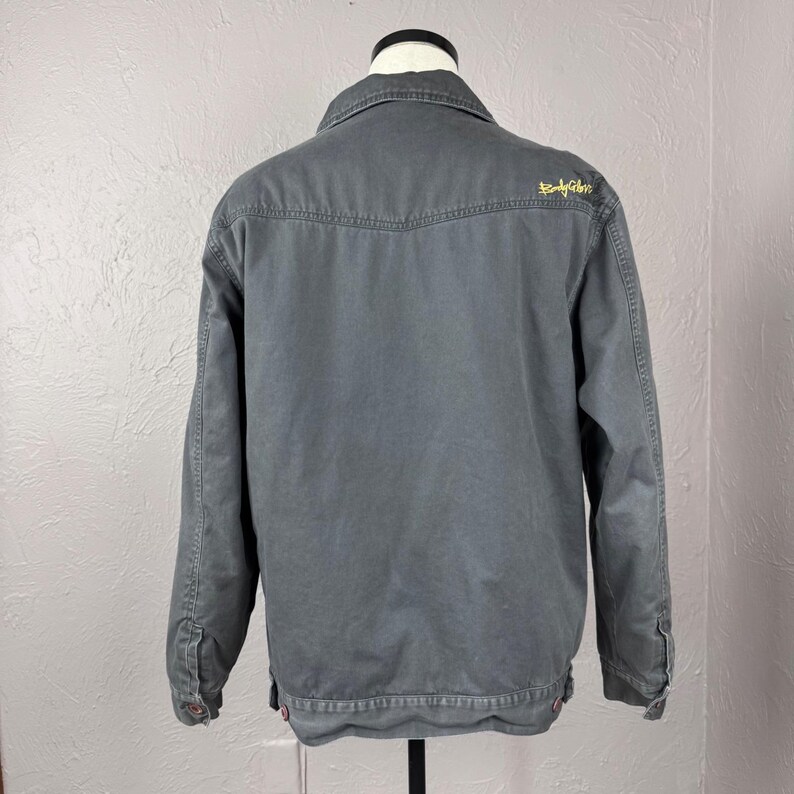 Vintage 90s/y2k Body Glove Gray Zip-Up Skater Surf Utility Jacket Men's L Bild 4