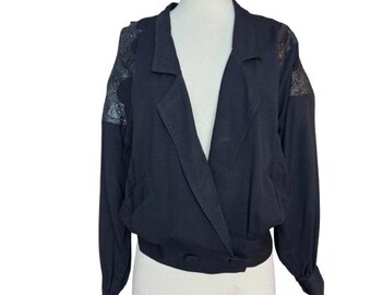 Vintage 80's Medium Patchwork Slouchy Blazer Jacket Yallternative Western Goth