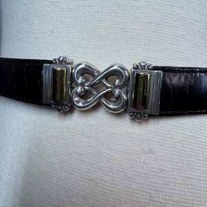 Vintage 90s Brighton reversible skinny belt- brown and black size small 28" image 8