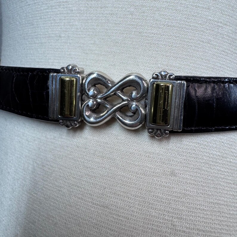 Vintage 90s Brighton reversible skinny belt- brown and black size small 28" image 8