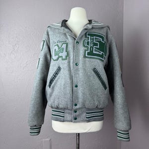 Vintage Class of 2004 Small Cheerleader Grey Wool Letterman Jacket Santa Fe