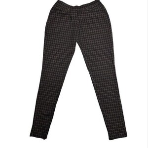 Lilly Dark Plaid Dark Academia Leggings Small Preppy Comfy Pants Skinny image 2