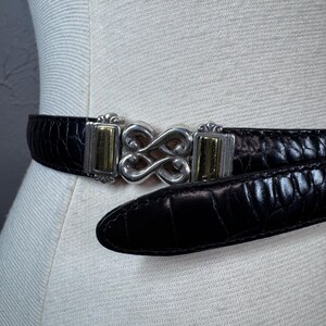 Vintage 90s Brighton reversible skinny belt- brown and black size small 28" image 10