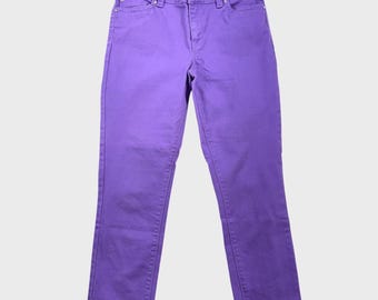 Vintage y2k Cache Purple Bling Denim Capris Cropped Pants Cute Preppy Cute