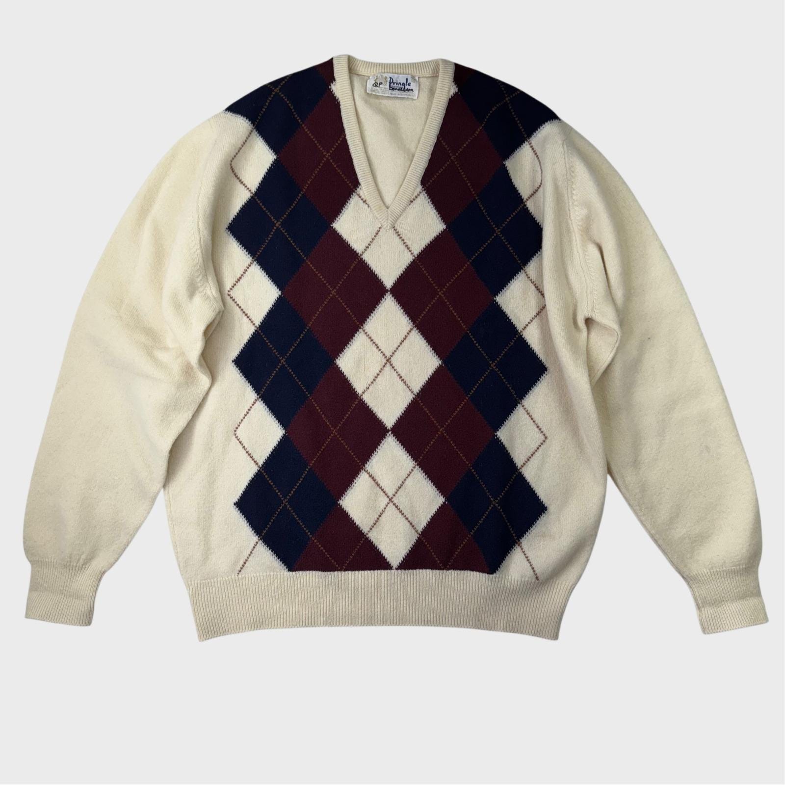 Vintage Men's Pringle of Scotland, 100% Lambswool Argyle Sweater Preppy ...