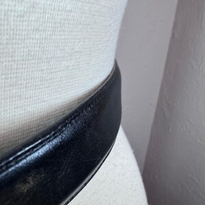 Vintage 1994 small Brighton, silver and black leather belt Goth Western Boho image 6