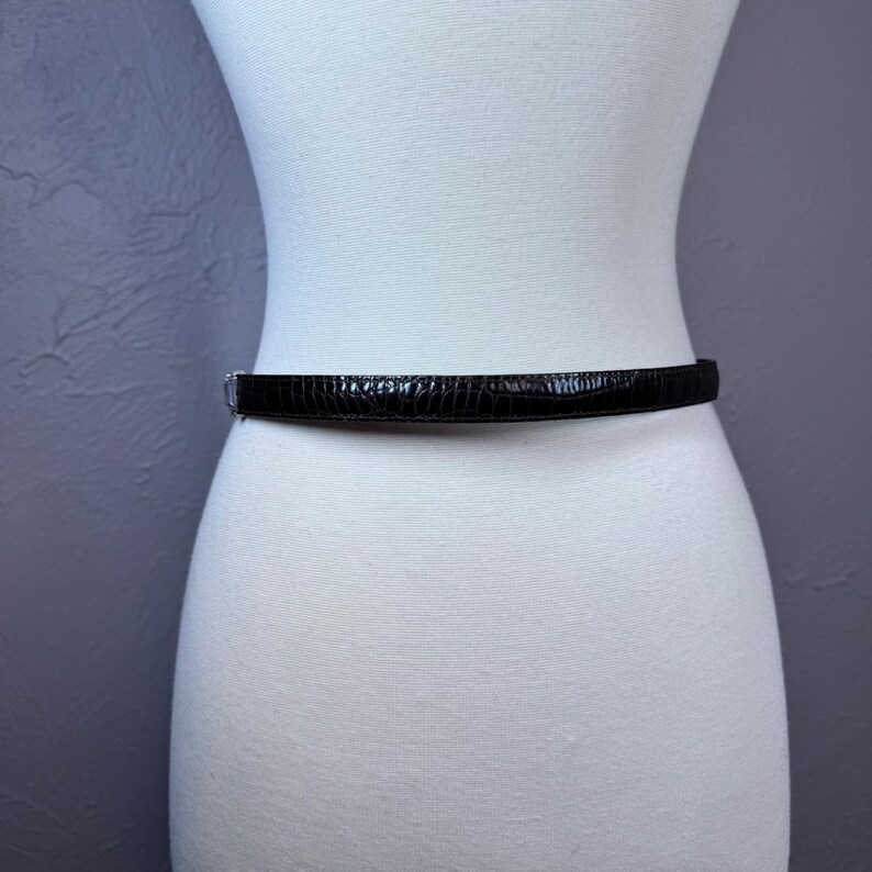 Vintage 90s Brighton reversible skinny belt- brown and black size small 28" image 5