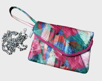 Hobo International Vintage Daria Convertible Clutch Cross-Body Bag Art to Wear