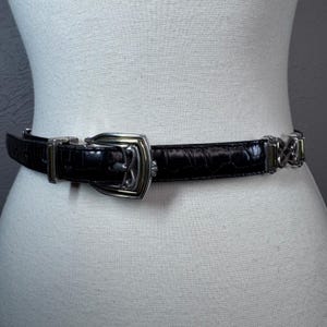 Vintage 90s Brighton reversible skinny belt- brown and black size small 28" image 1