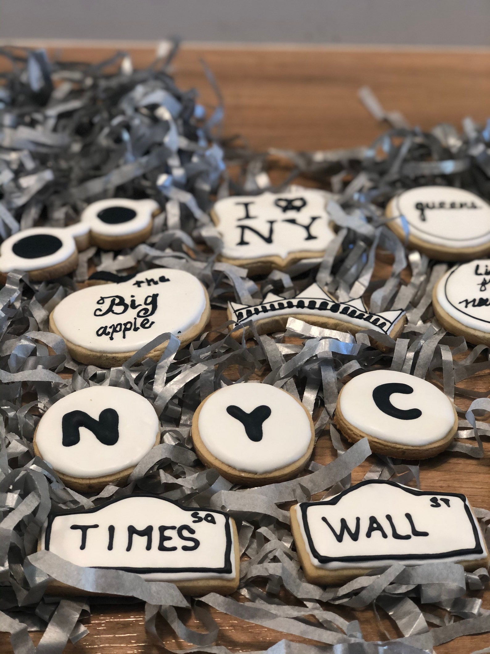 NYC black and white decorated cookies New York City theme Etsy