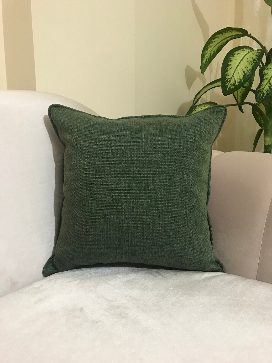 Green Linen Pillow, Green Pillows, Linen Pillow Cover, Decorative Linen