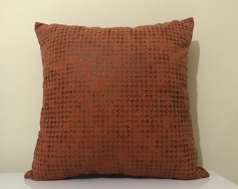 Orange patterned pillow, orange pillow cover, orange pillows, decorative pillow, pillow covers, double sided, seat cushion,soft pillow cover