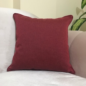 Red linen decorative pillow, red pillows, linen pillow cover, decorative linen pillow, throw pillows, pillow covers,  connecting pillow