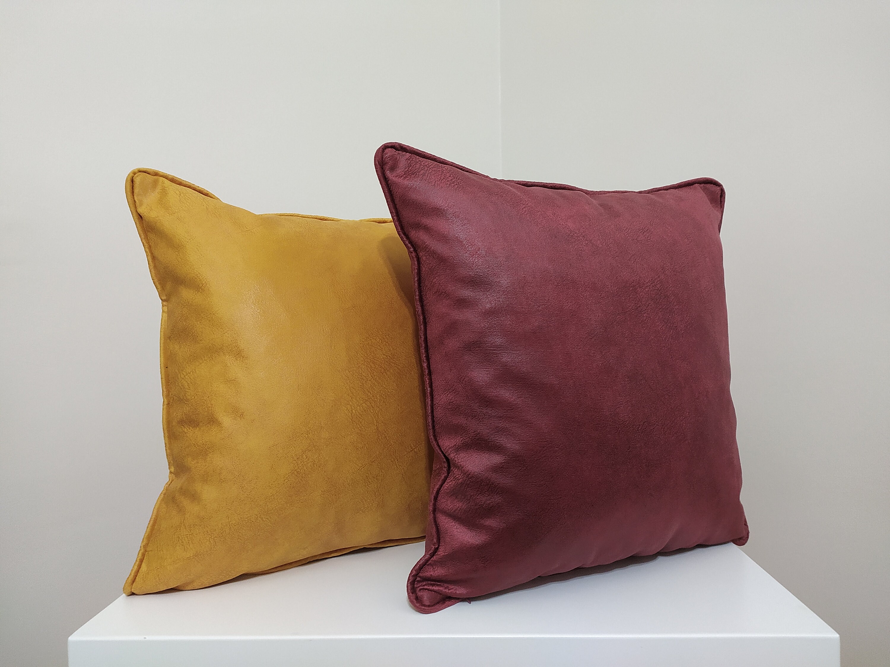 Double Pillow Set, Yellow and Red Pillows, Throw Pillow, Pillow Covers