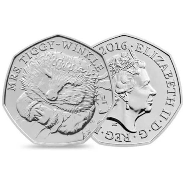 Mrs. Tiggy-Winkle 2016, Beatrix Potter 50p, Collectible Commemorative Coin