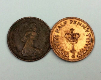 1980's Half Penny - Elizabeth II 2nd portrait