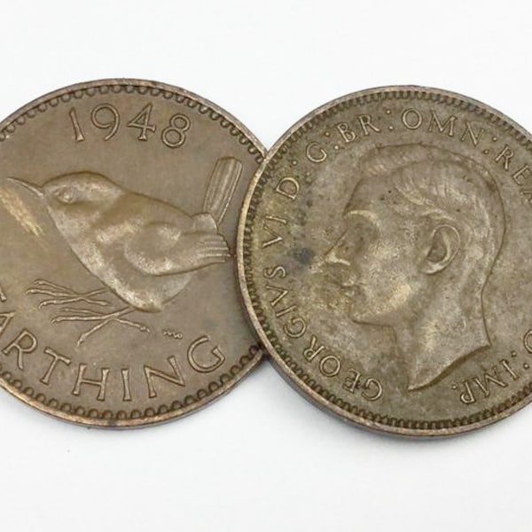 1940's Farthing, King George VI, 6th, Pre-Decimal Coins