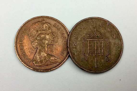 1 New Penny 1971 1981 Elizabeth II 2nd Portrait United Kingdom One 